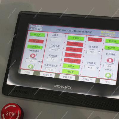 패널 공급 속도 m/min 3m/min KN-700-3 접는 팔 곡선 봉인 수동 가장자리 펀더