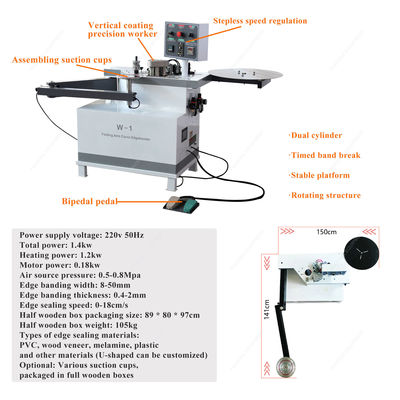 목재 가장자리 밴딩 머신 220V/380V/440V/제품용 맞춤형 PVC 가장자리 밴더