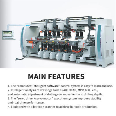 첨단 멀티 라인 목재 CNC 드릴링 기계 8 50mm 가공 두께